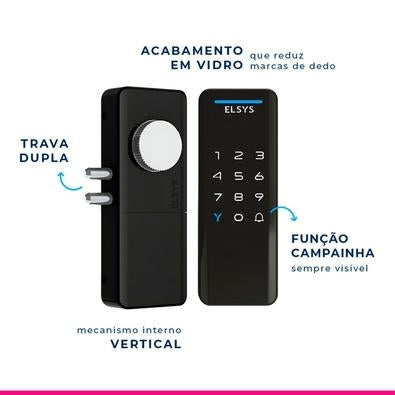 Fechadura Digital de Sobrepor ELSYS, Com Senha, Preto