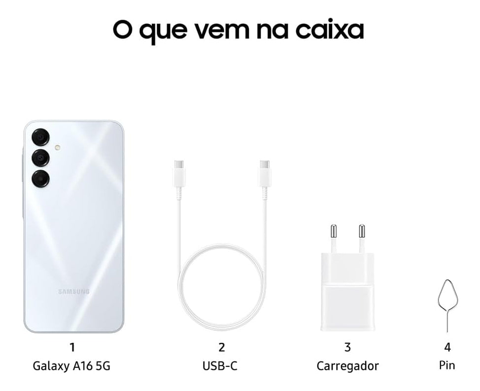 Smartphone Samsung Galaxy A16 128GB, 4GB RAM - Cinza