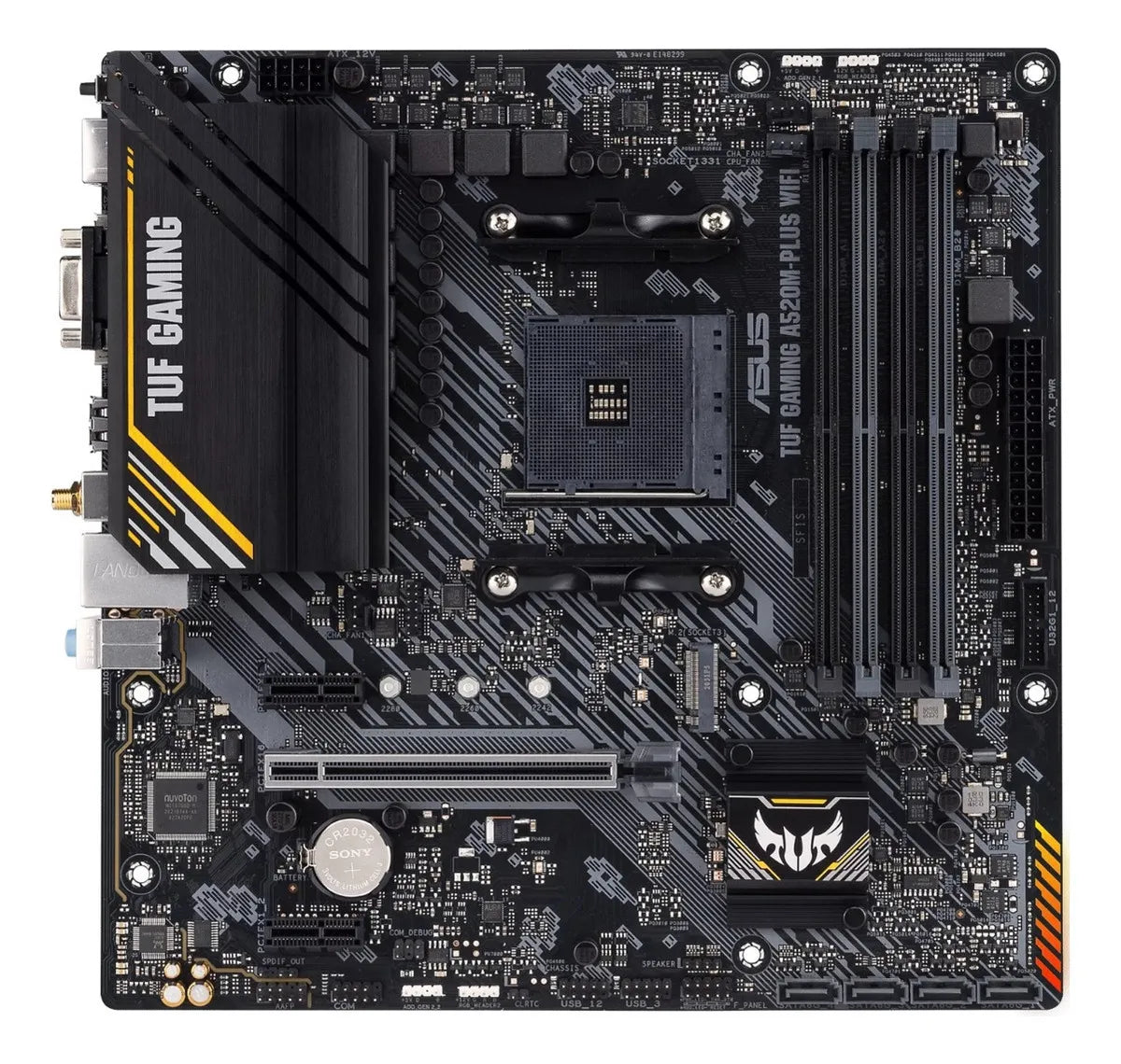 Placa-mãe Asus Tuf A520m-plus Wi-fi Amd Am4 Ryzen Preto