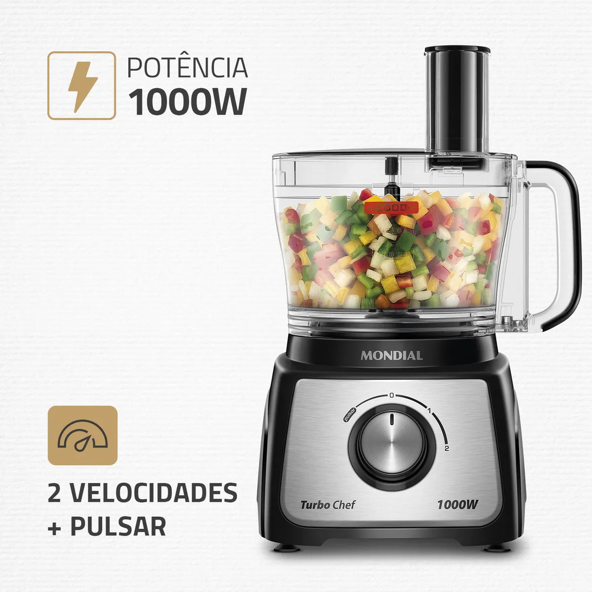 Multiprocessador Turbo Chef 5 em 1 Mondial MPN-01-B - 110V