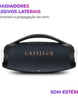 Caixa Boombox Plus AIWA BBS-01-LBL 200W BT 30H IP66 USB RGB
