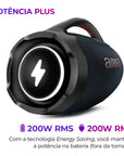 Caixa Boombox Plus AIWA BBS-01-LBL 200W BT 30H IP66 USB RGB