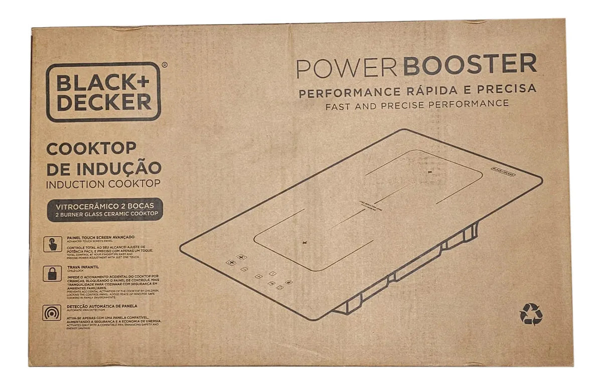 Cooktop De Inducao 2 Zonas Power Booster 3500w Black&Decker - 220v