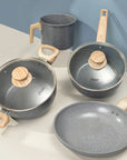 Jogo De Panela 4 Peças Indução Antiaderente Dark Grey Oster