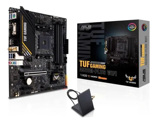 Placa-mãe Asus Tuf A520m-plus Wi-fi Amd Am4 Ryzen Preto