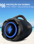 Caixa Boombox Plus AIWA BBS-01-LBL 200W BT 30H IP66 USB RGB