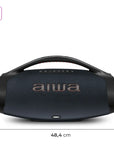Caixa Boombox Plus AIWA BBS-01-LBL 200W BT 30H IP66 USB RGB