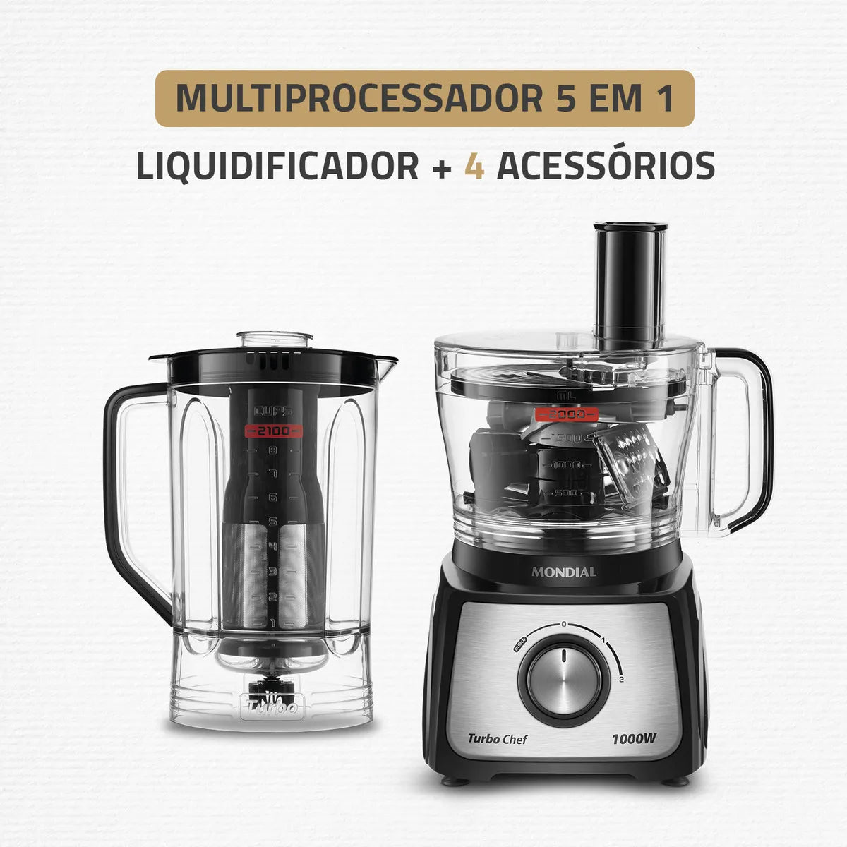 Multiprocessador Turbo Chef 5 em 1 Mondial MPN-01-B - 110V