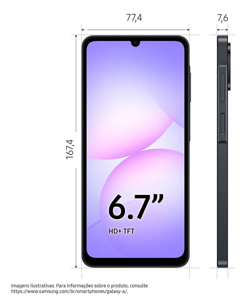 Smartphone Samsung Galaxy A07 256gb 8gb Ram Preto