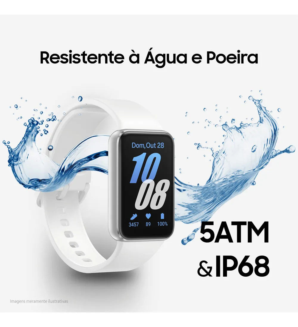 Samsung Smartwatch Galaxy Fit3 Prata, Pulseira Branca