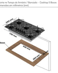 Cooktop Essencial 5 Bocas - Preto
