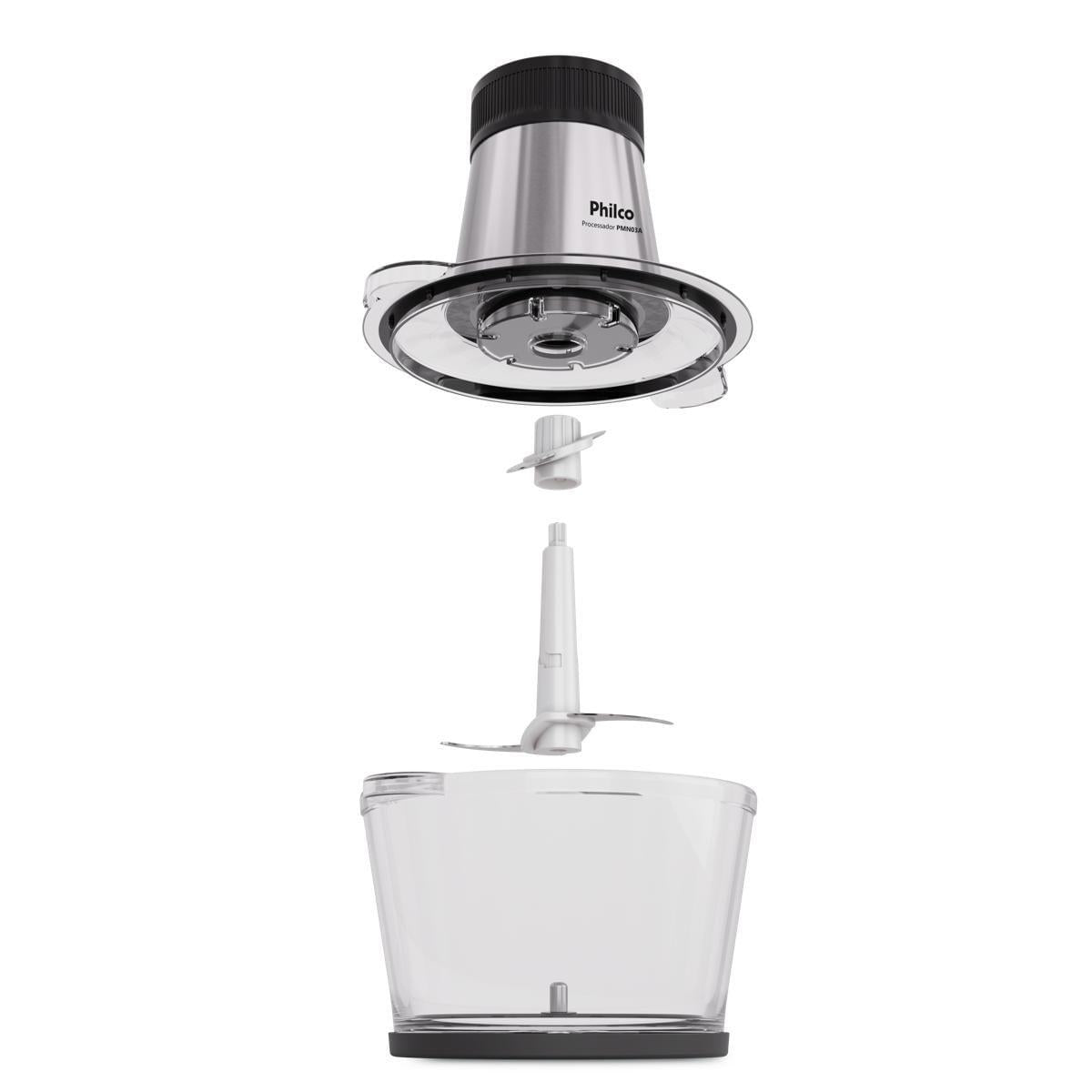 Processador Compacto Philco Jarra de Vidro 350W PMN03A 127V Inox