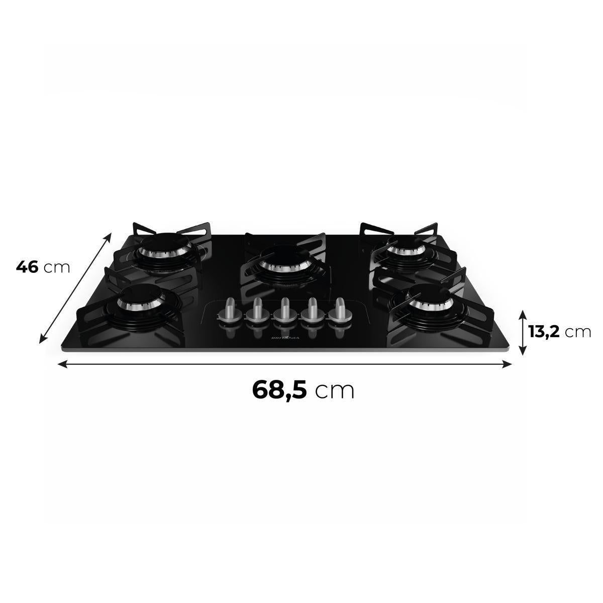 COOKTOP 5 BCS GAS PRETO BRITANIA BIVOLT