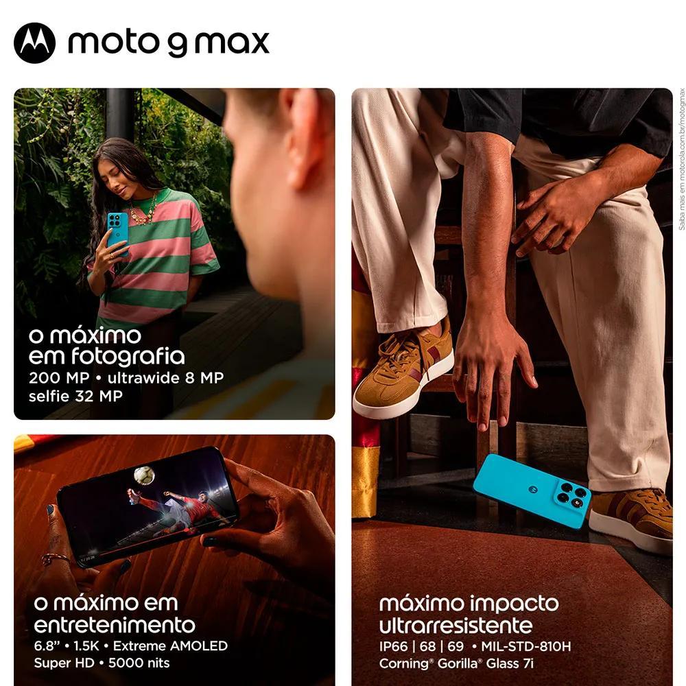 Smartphone Moto G MAX 5G 256GB 8GB + 16GB RAM Boost Grafite Tela 6,8 pol. Câmera Dupla 200MPSmartphone Moto G MAX 5G 256GB 8GB + 16GB RAM Boost Grafit