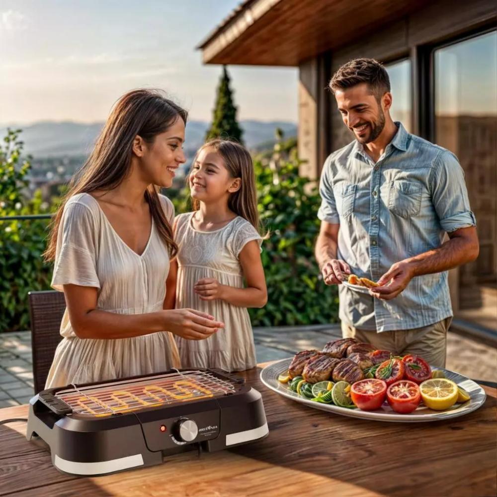 Churrasqueira Elétrica Britânia 1500W Menos Fumaça BCQ10A Preto 127V
