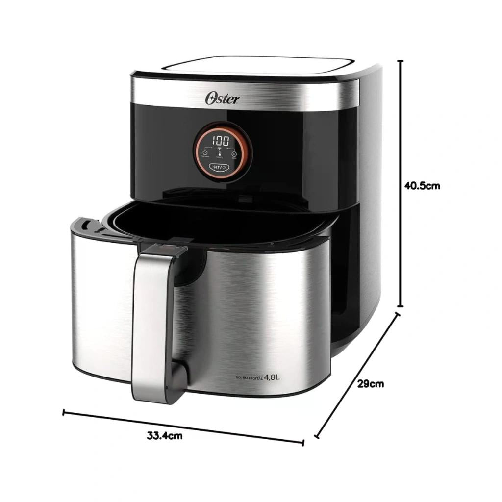 FRITADEIRA OSTER BLACK&INOX SEM ÓLEO, 4,