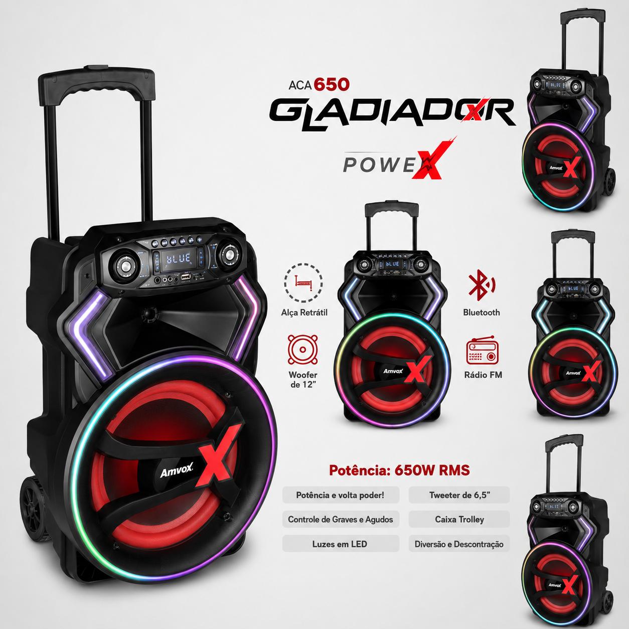 SKD CAIXA AMPLIF AMVOX ACA 650 GLADIADOR