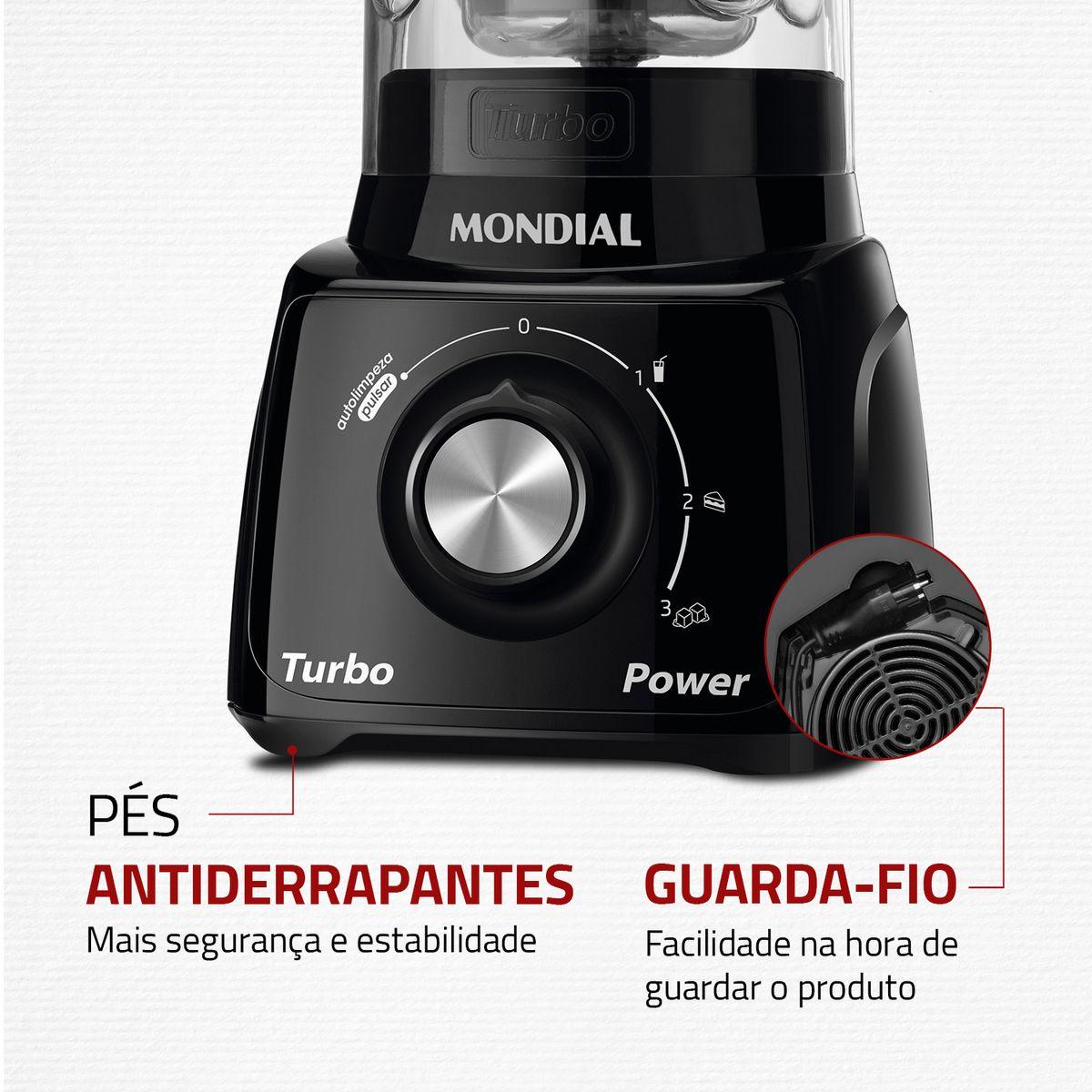 Liquidificador Mondial Turbo Power L-99 FB Preto - 220V