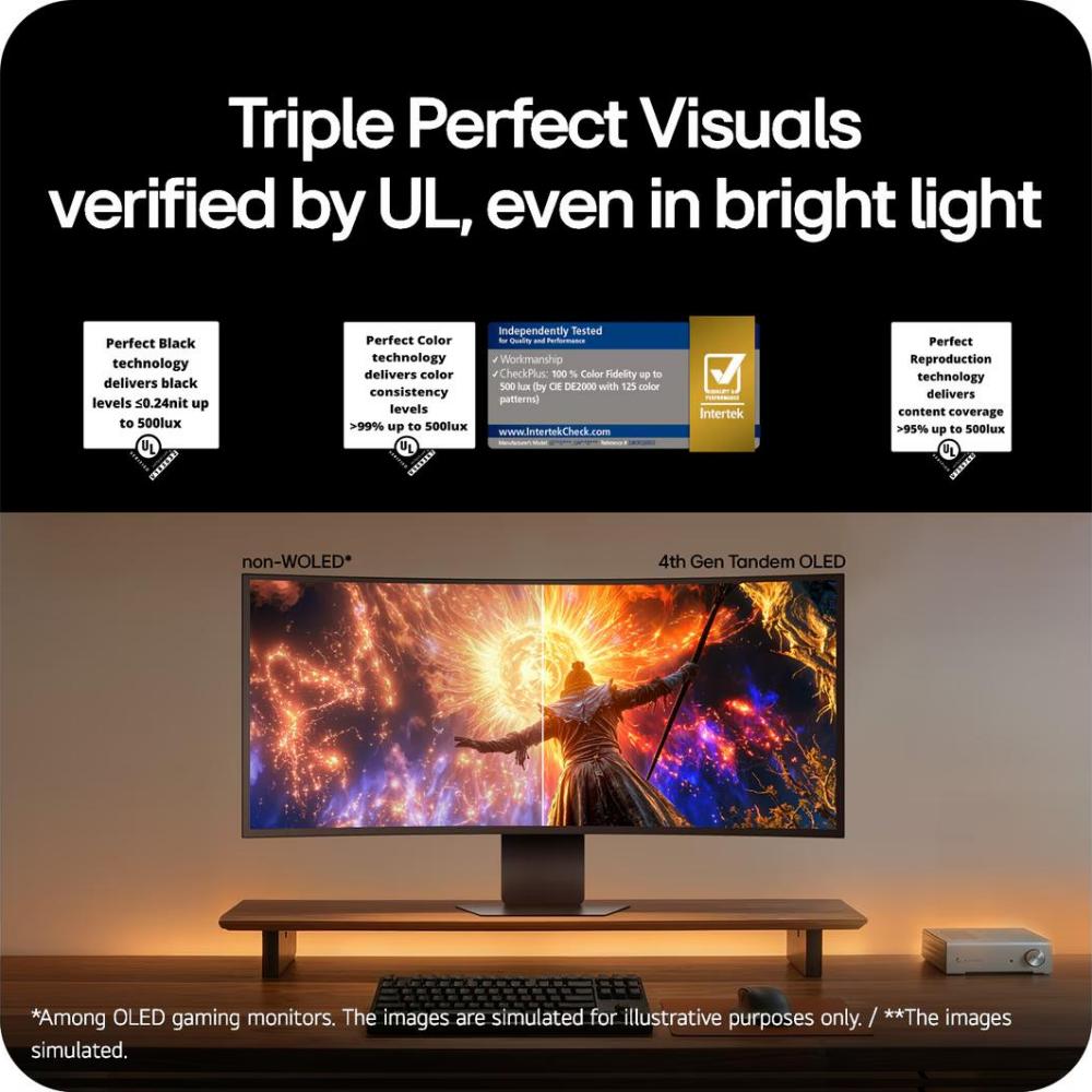 Monitor LG 39 polegadas UltraGear OLED 39GX950B 5K2K Dual Mode 165Hz FHD 330Hz 0,03ms GtG NVIDIA