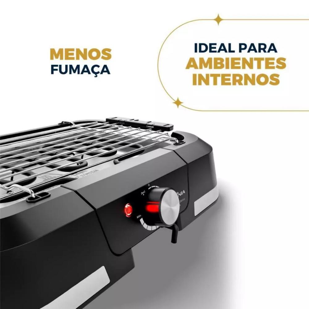 Churrasqueira Elétrica Britânia 1500W Menos Fumaça BCQ10A Preto 127V