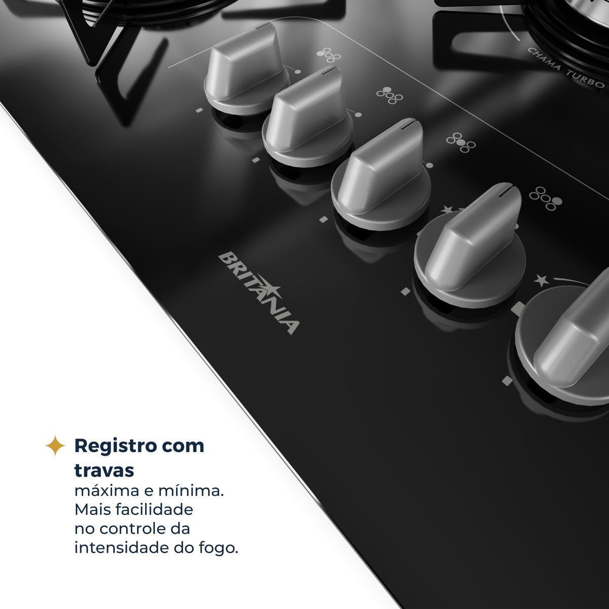 COOKTOP 5 BCS GAS PRETO BRITANIA BIVOLT