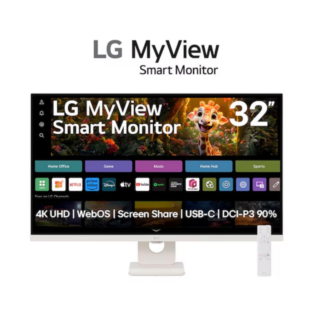 Monitor LG Smart 32 polegadas Tela VA 4K UHD HDR10 WebOS 26 ThinQ Air Play USB HDMI 32U701SBB