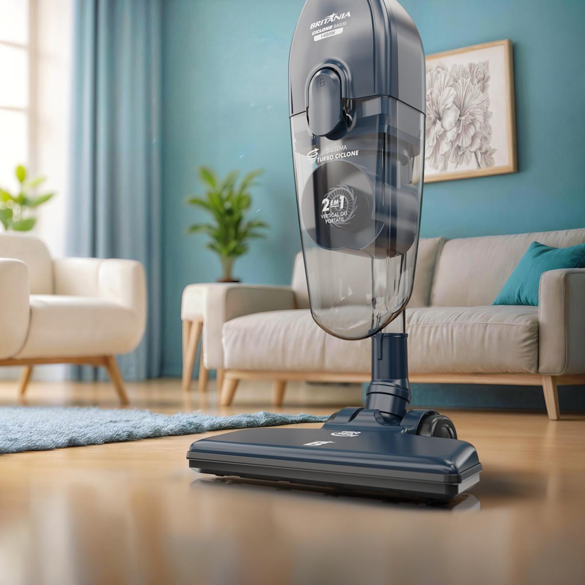 Aspirador de Pó Vertical Britânia 2 em 1 1500W BAS30 1,5L 220V
