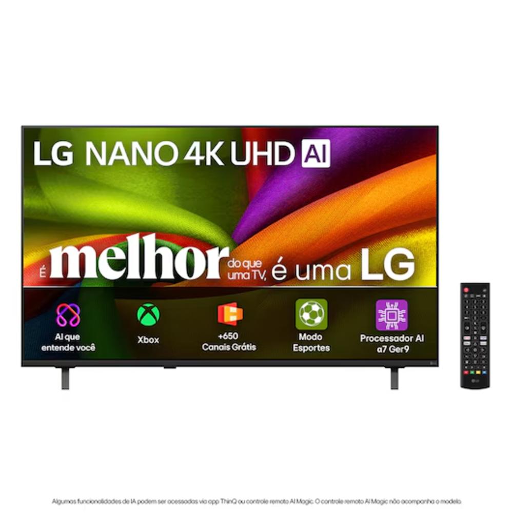 Smart TV LG 50 polegadas NU850 4K Nano Ultra HD AI 50NU850BPSA HDR10 Wifi webOS Dolby Digital