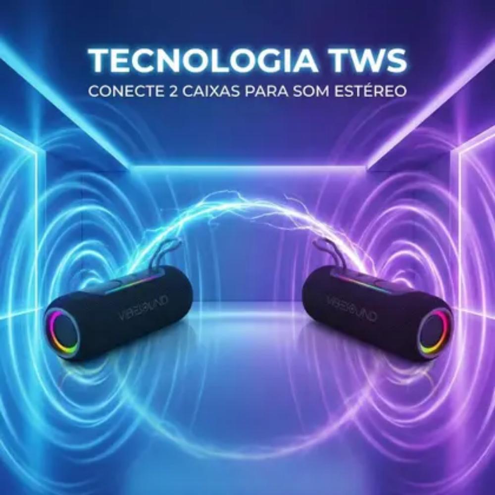 Caixa de Som Portátil Vibe Sound V2 Go 20w Rms VS012 Preto