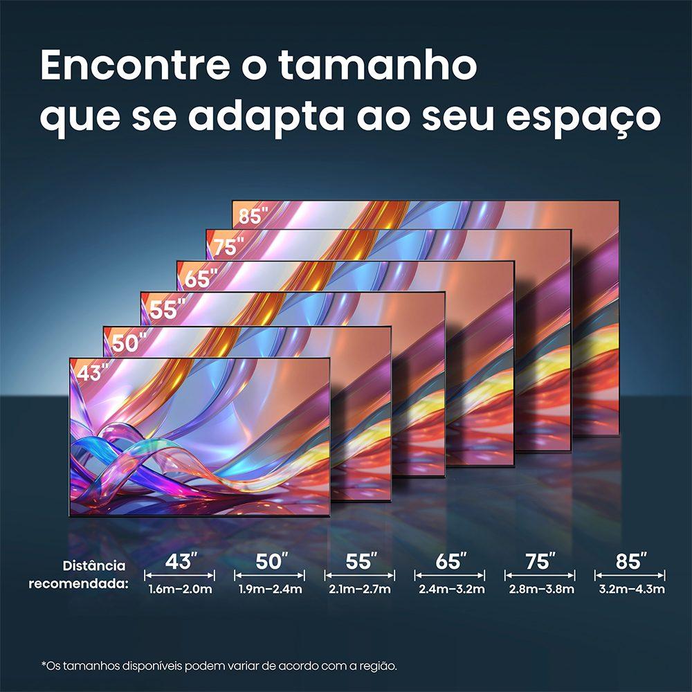 Smart TV Hisense 75 polegadas QLED 4K Vidaa U9 75Q6QVV Dolby Vision HDR10+
