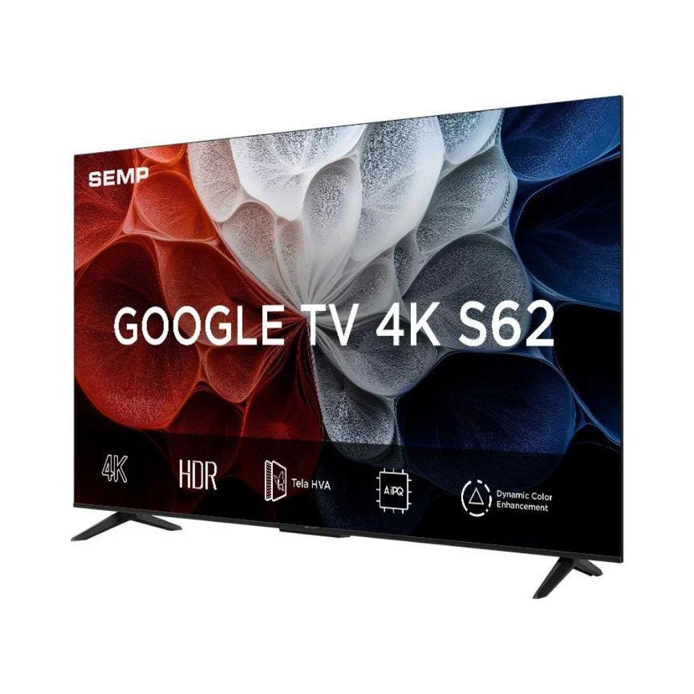 Smart TV SEMP 65 polegadas LED 4K UHD 65S62 GTV Processador AiPQ
