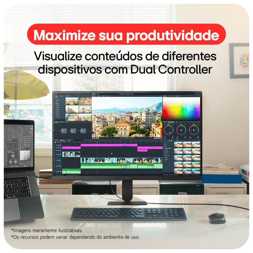Monitor LG 27 polegadas 27U711B UltraFine U711 Tela IPS UHD 4K HDR10 HDMI DisplaPort Preto