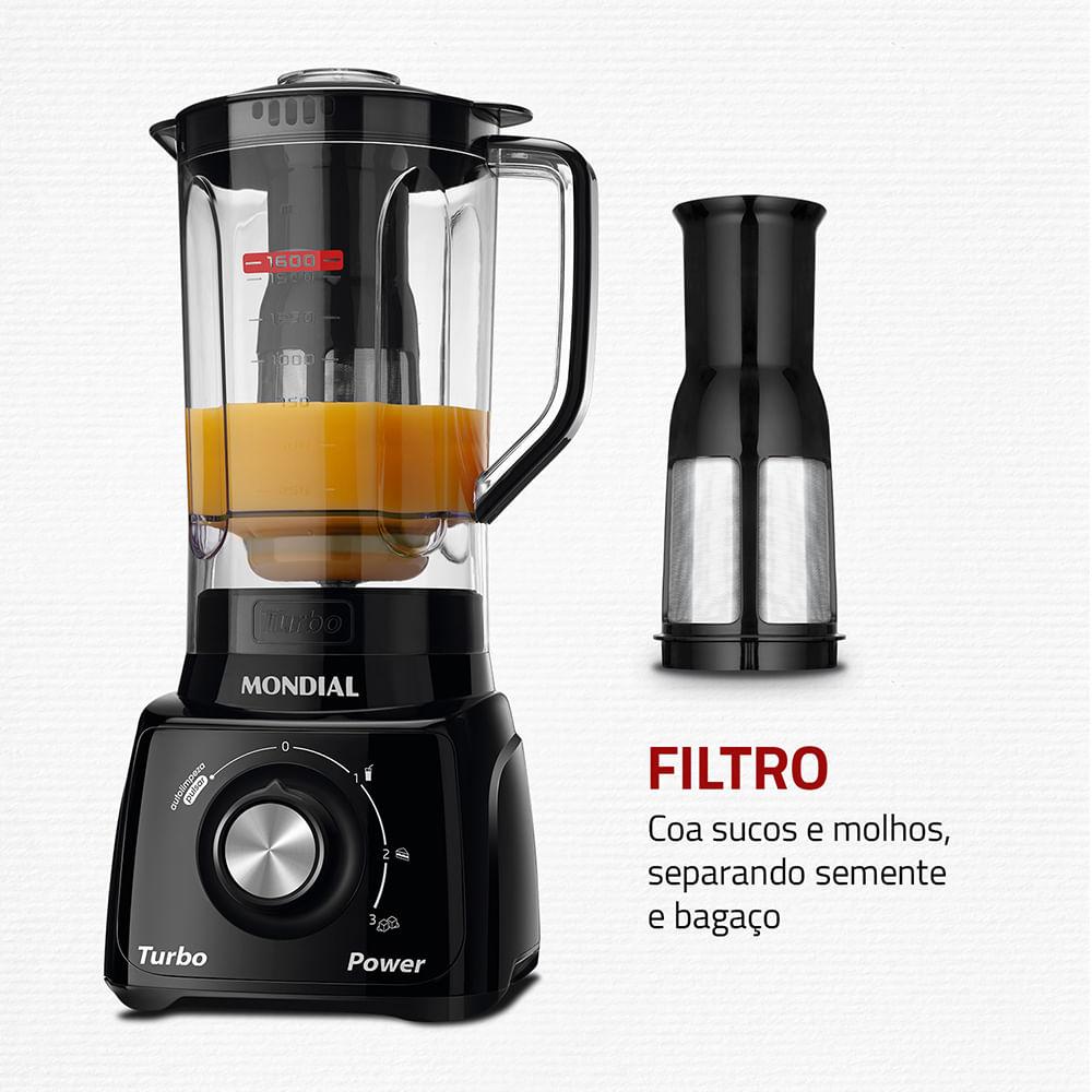 Liquidificador Mondial Turbo Power L-99 FB Preto - 220V