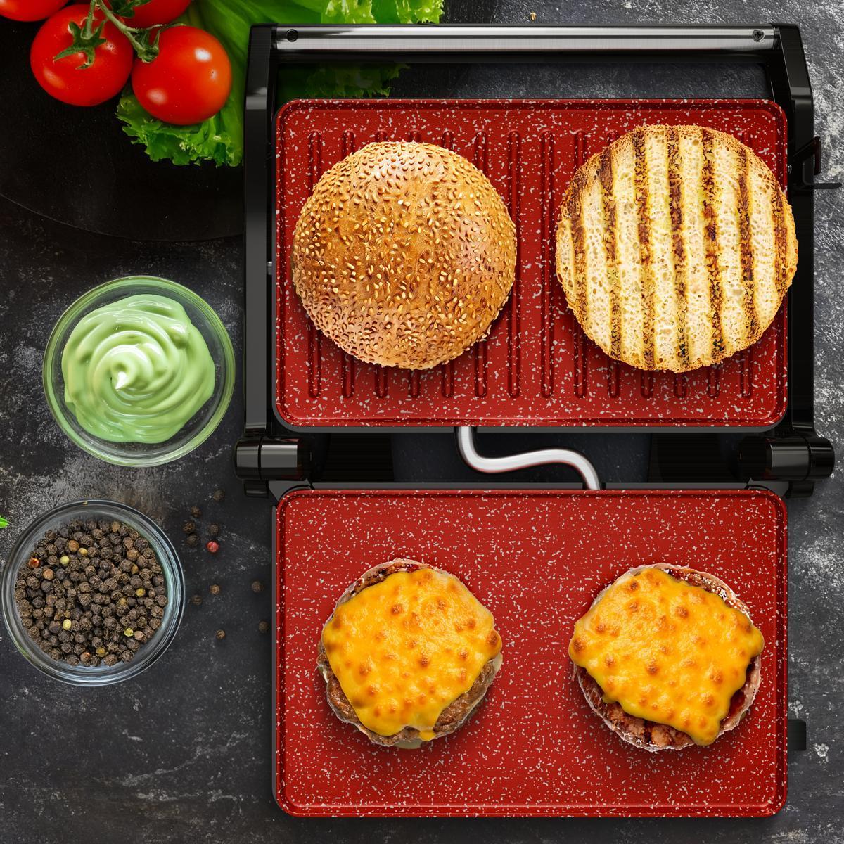 Grill e Sanduicheira Britânia BGR28A 2 em 1 Abertura 180º 127V Inox