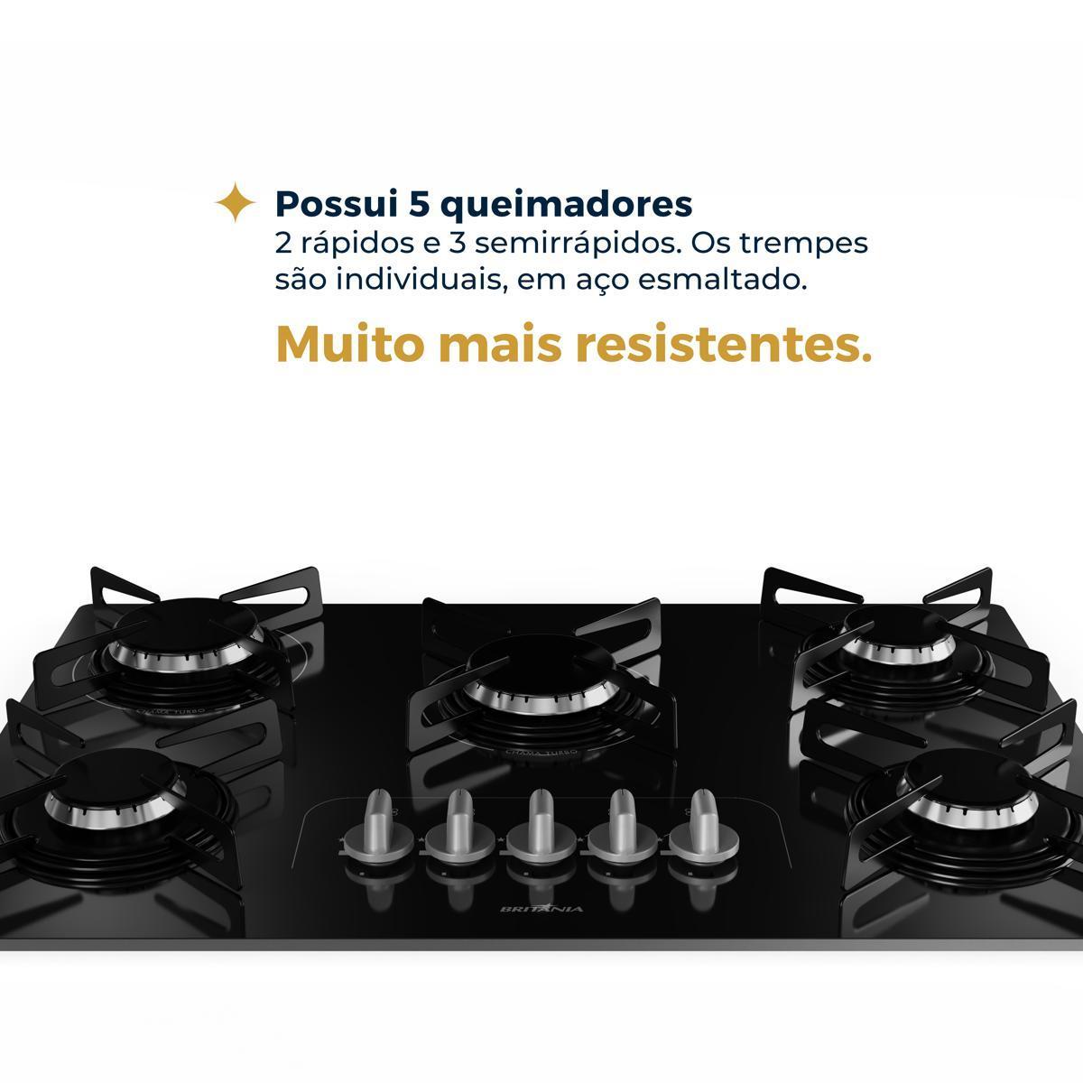 COOKTOP 5 BCS GAS PRETO BRITANIA BIVOLT