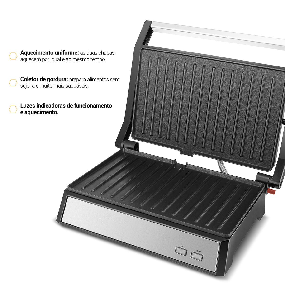 Grill Philco 2 em 1 PGR32 Chapa com Abertura 180° 127V