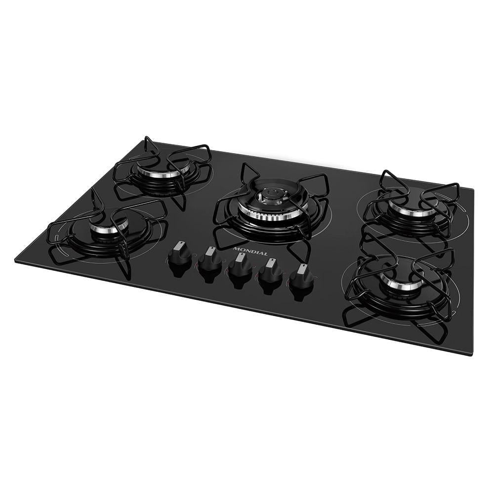 COOKTOP GÁS 5 BOCA PRETO/INOX CTG03