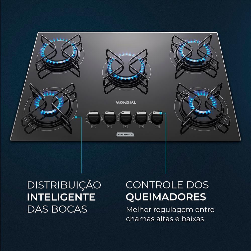 COOKTOP 5 BCS GAS MONDIAL PRETO CTG 02