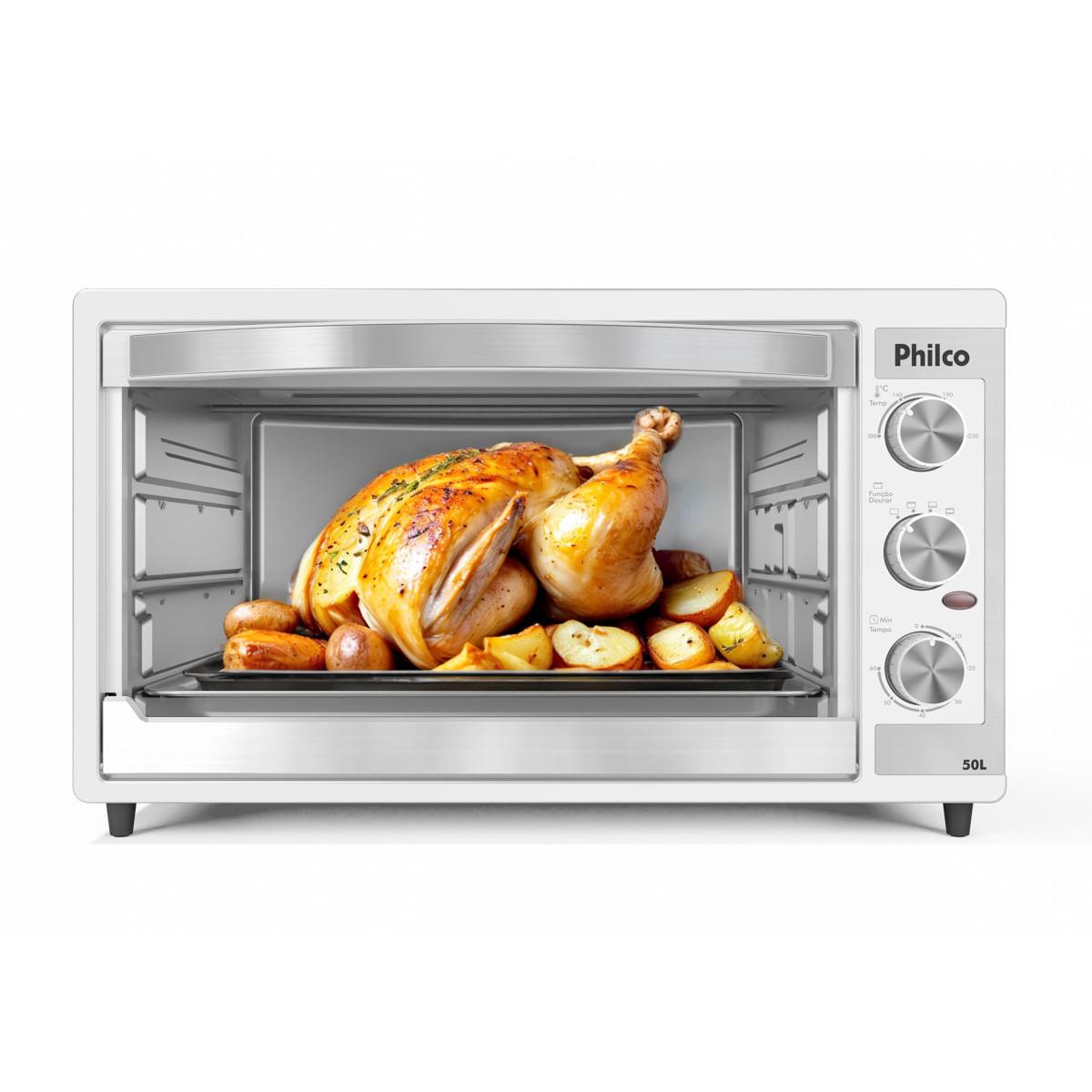 Forno Elétrico Philco 50L Branco Dupla Resistência PFE52B Branco 220V