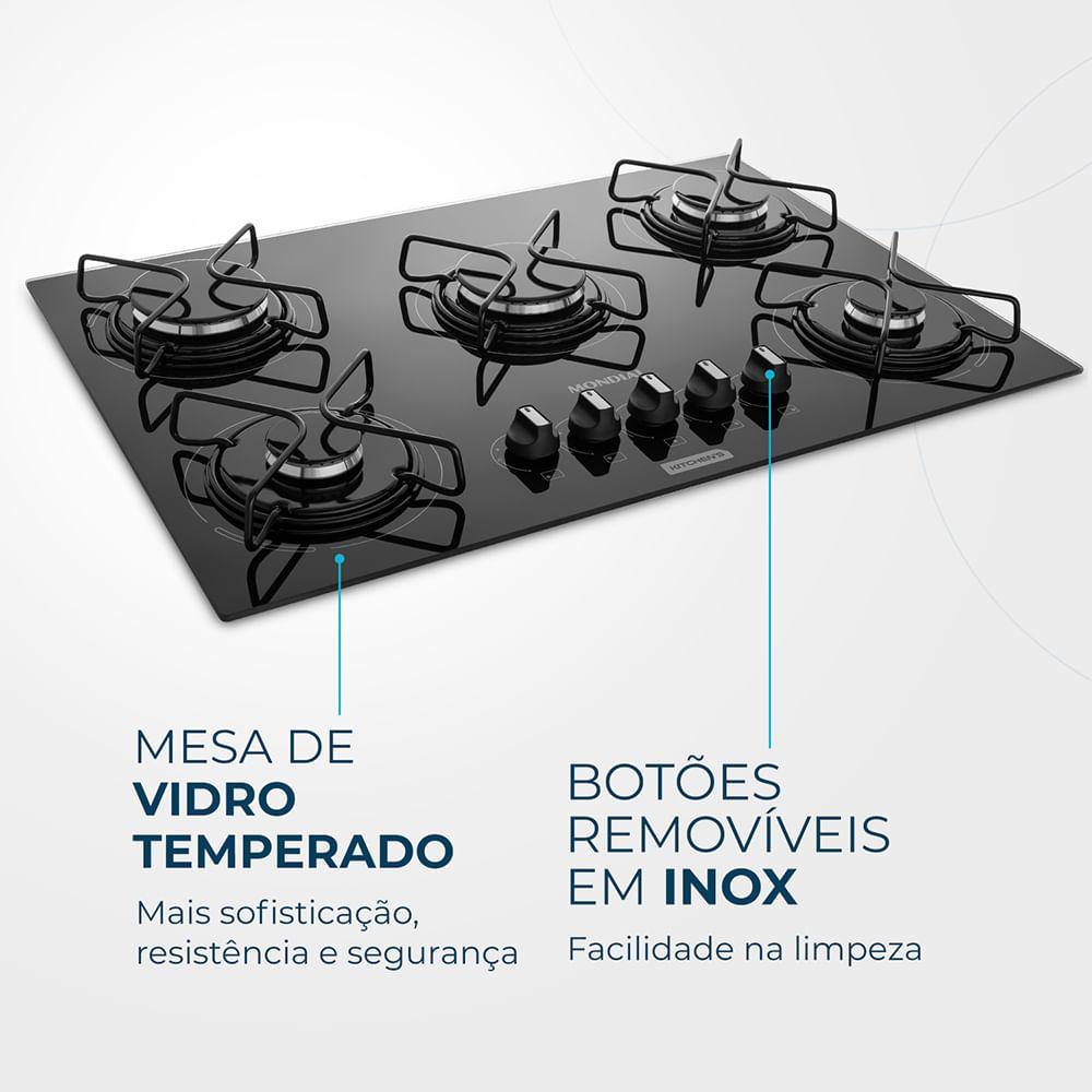 COOKTOP 5 BCS GAS MONDIAL PRETO CTG 02