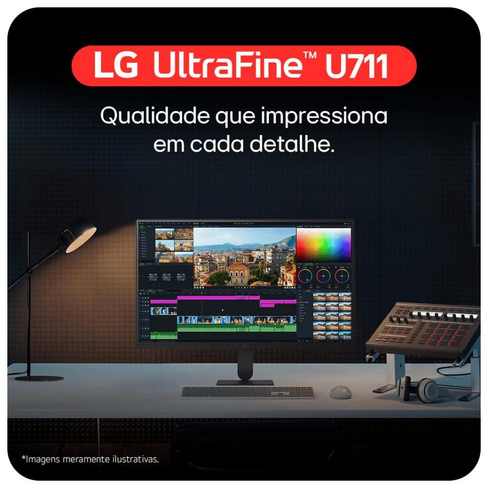 Monitor LG 27 polegadas 27U711B UltraFine U711 Tela IPS UHD 4K HDR10 HDMI DisplaPort Preto