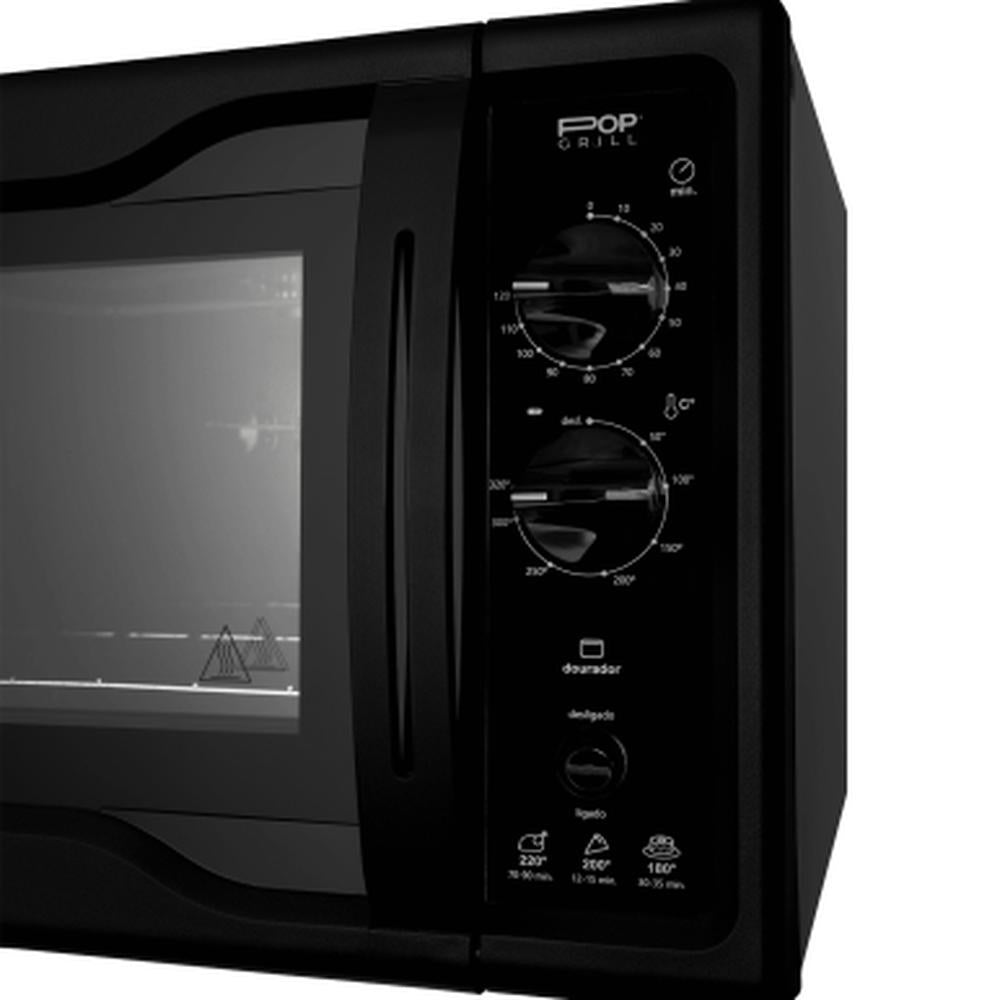 Forno Elétrico de Bancada Fischer Pop Grill 44 litros Preto 127V