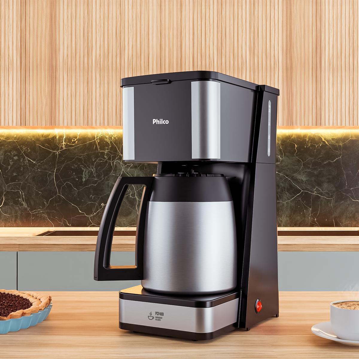 Cafeteira Philco 40 cafezinhos 1,6L Jarra em Inox PCF40D 220V