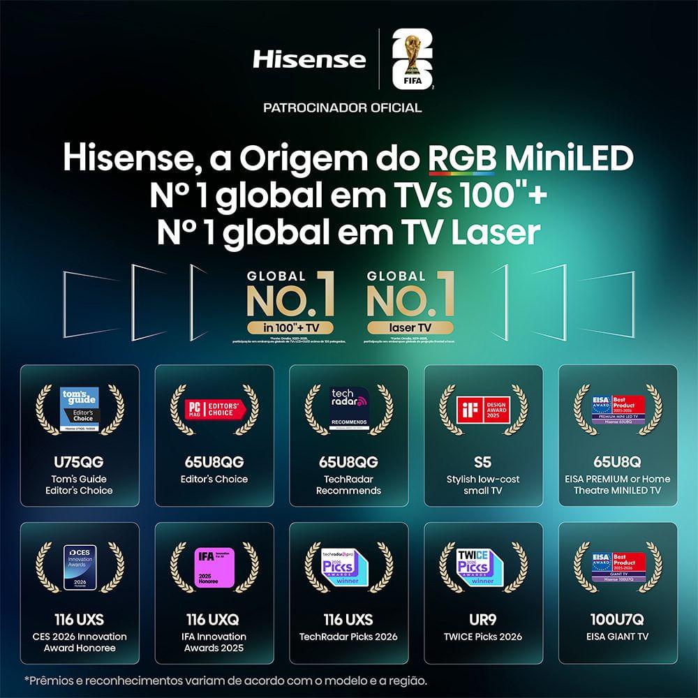 Smart TV Hisense 75 polegadas QLED 4K Vidaa U9 75Q6QVV Dolby Vision HDR10+