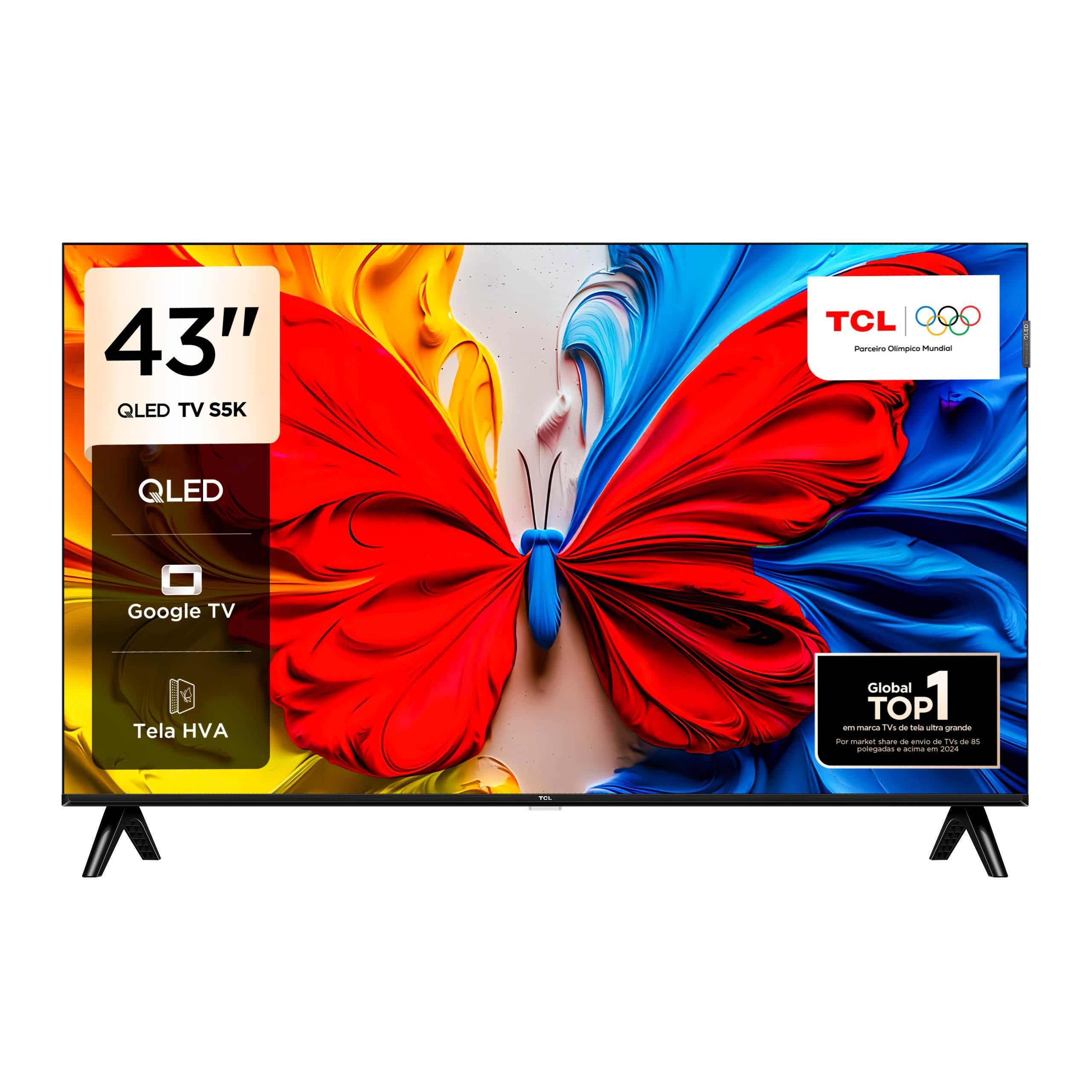 Smart TV TCL 43 polegadas 43S5K QLED TV S5K FHD HDR 10 Dolby Audio
