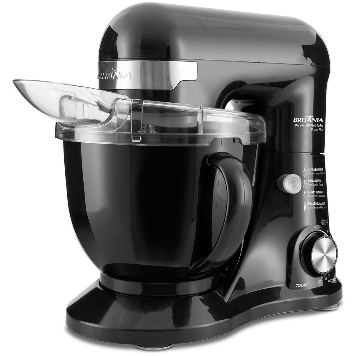 Batedeira Planetária Britânia BBP900A 900W 12 Velocidades Preta 220V