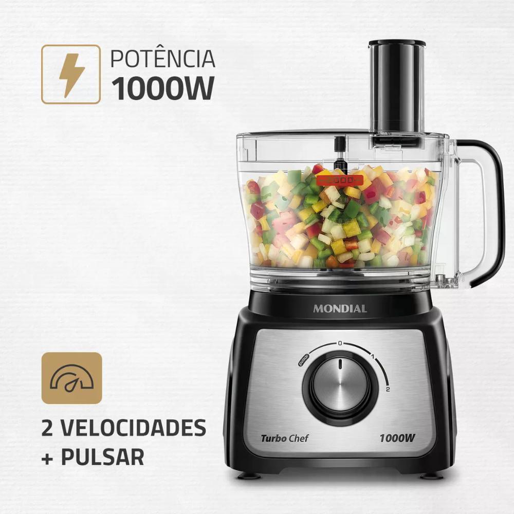 Multiprocessador Turbo Chef 5 em 1 Mondial Preto 1000W MPN-01-B 220V