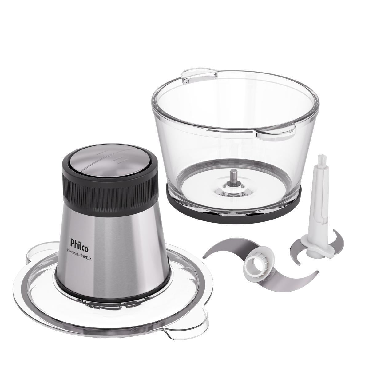 Processador Compacto Philco Jarra de Vidro 350W PMN03A 127V Inox
