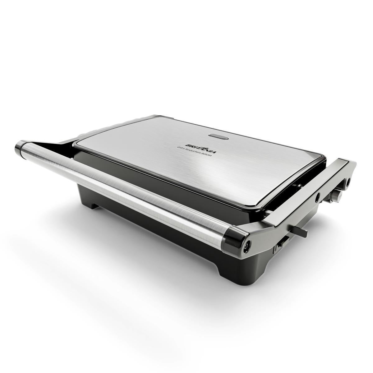 Grill e Sanduicheira Britânia BGR28A 2 em 1 Abertura 180º 127V Inox