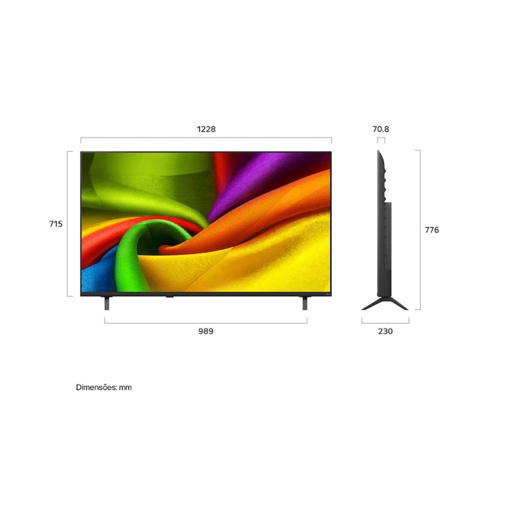 Smart TV LG 50 polegadas NU850 4K Nano Ultra HD AI 50NU850BPSA HDR10 Wifi webOS Dolby Digital